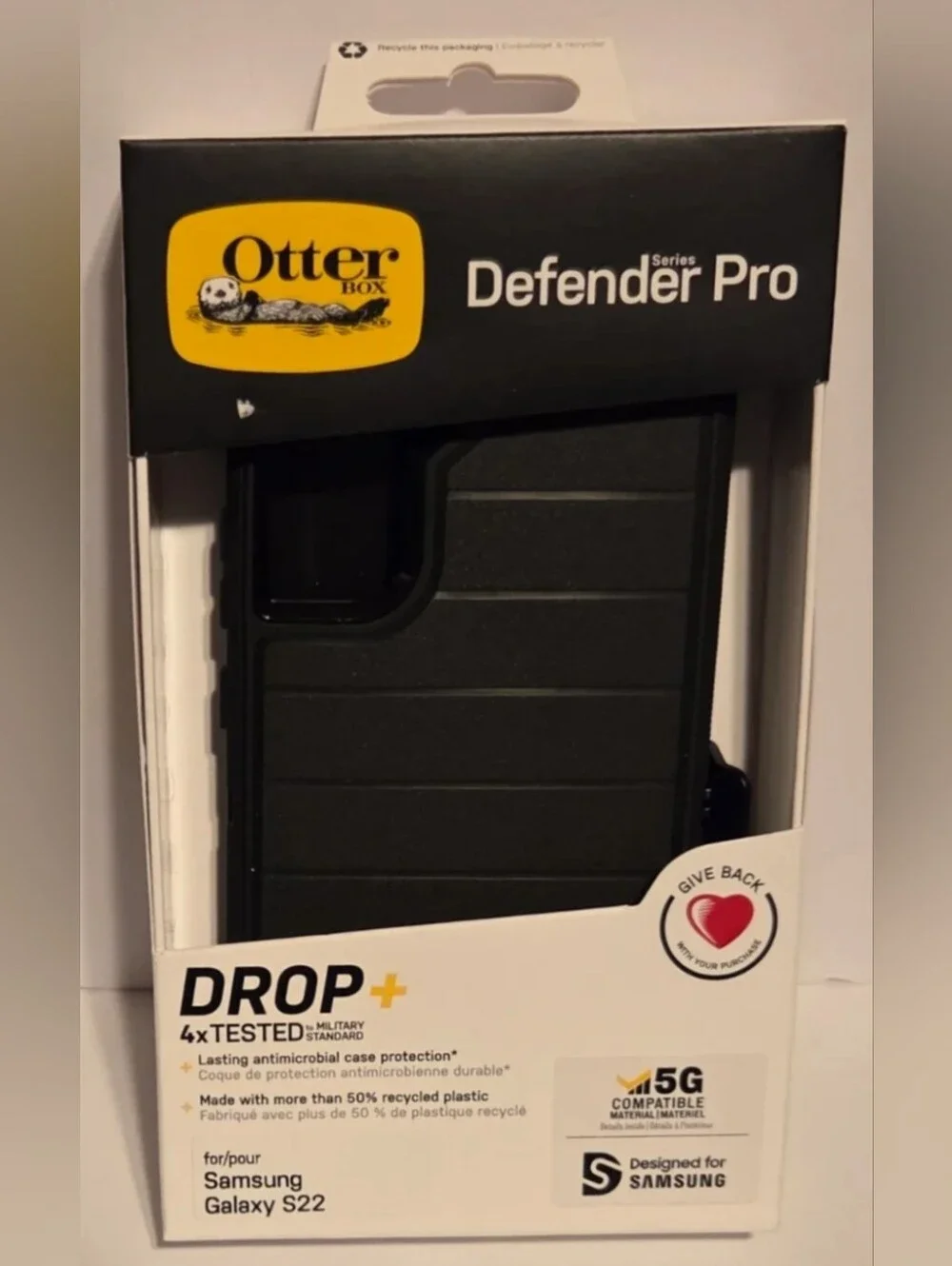 OtterBox Defender Pro Series Case for Samsung Galaxy S22- Black